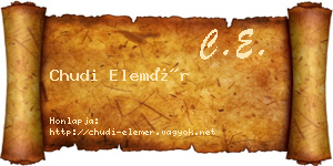 Chudi Elemér névjegykártya